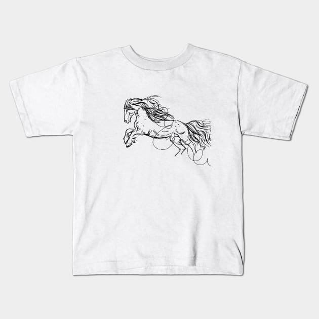 Horse Kids T-Shirt by valsymot